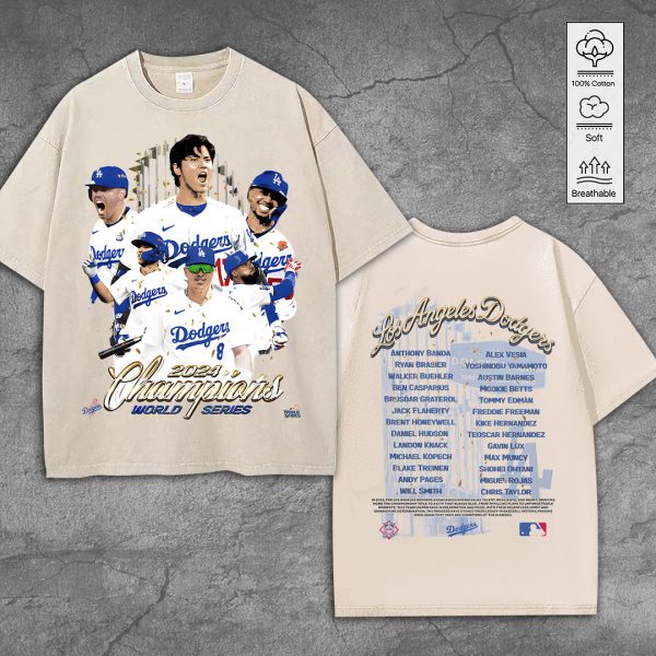 Los Angeles Dodgers x Kobe Bryant 2D Acid Washed Cotton Shirt - TANTN 9245