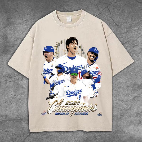 Los Angeles Dodgers x Kobe Bryant 2D Acid Washed Cotton Shirt - TANTN 9245