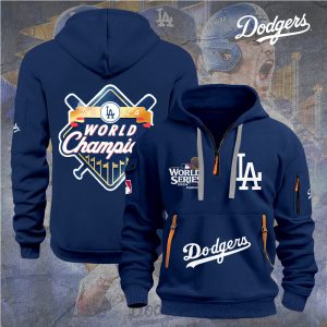 Los Angeles Dodgers 2D Quarter Zip Hoodie - TANTN 9098