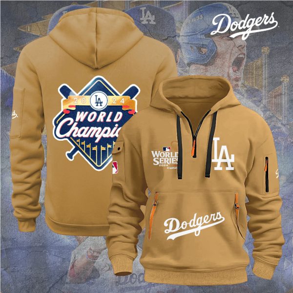 Los Angeles Dodgers 2D Quarter Zip Hoodie - TANTN 9098