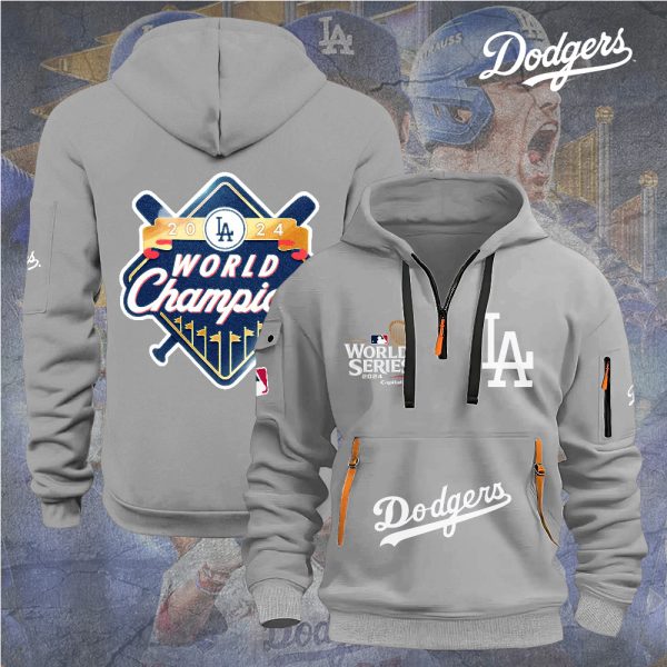 Los Angeles Dodgers 2D Quarter Zip Hoodie - TANTN 9098