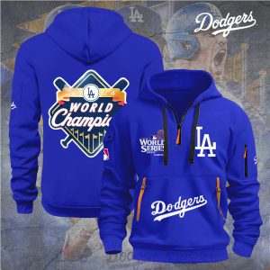 Los Angeles Dodgers 2D Quarter Zip Hoodie - TANTN 9098