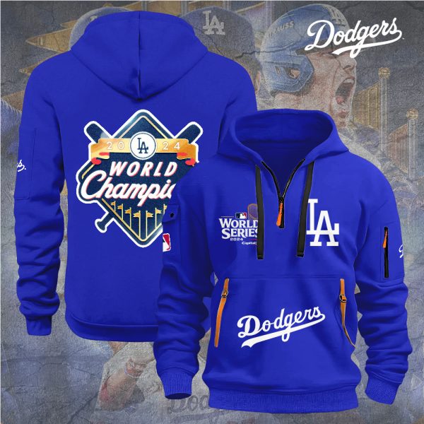 Los Angeles Dodgers 2D Quarter Zip Hoodie - TANTN 9098