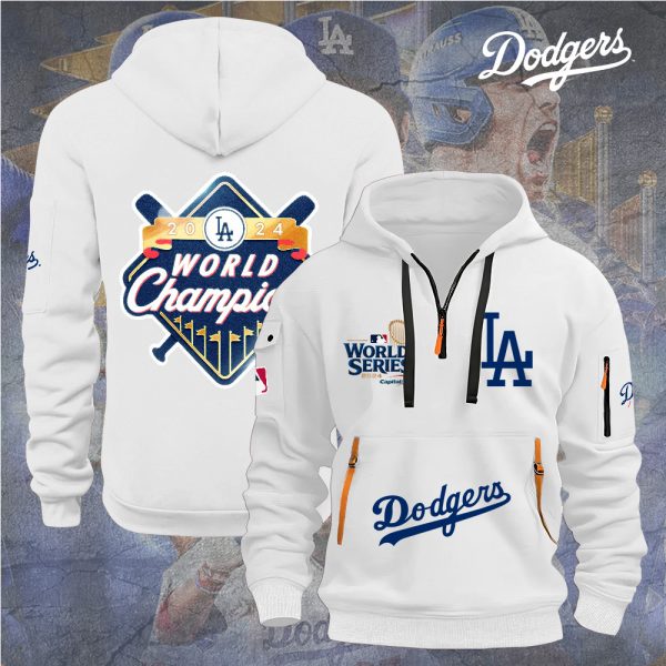 Los Angeles Dodgers 2D Quarter Zip Hoodie - TANTN 9098
