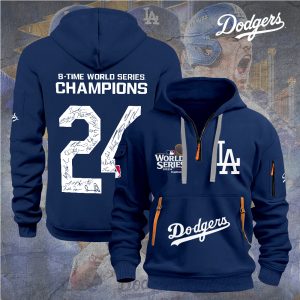 Los Angeles Dodgers 2D Quarter Zip Hoodie - TANTN 9099
