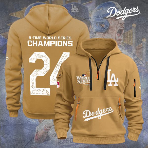 Los Angeles Dodgers 2D Quarter Zip Hoodie - TANTN 9099