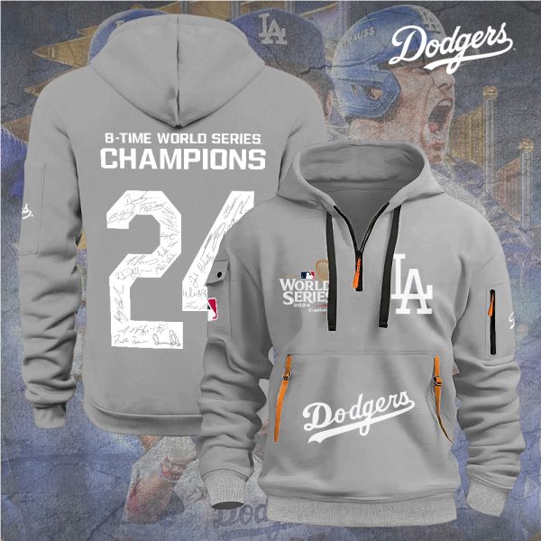 Los Angeles Dodgers 2D Quarter Zip Hoodie - TANTN 9099