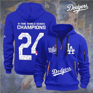 Los Angeles Dodgers 2D Quarter Zip Hoodie - TANTN 9099