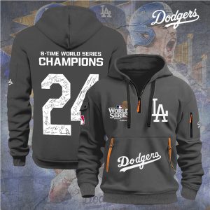 Los Angeles Dodgers 2D Quarter Zip Hoodie - TANTN 9099