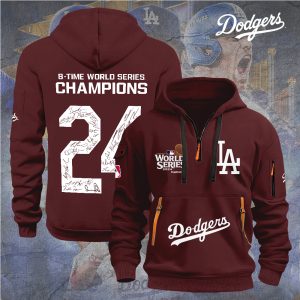 Los Angeles Dodgers 2D Quarter Zip Hoodie - TANTN 9099