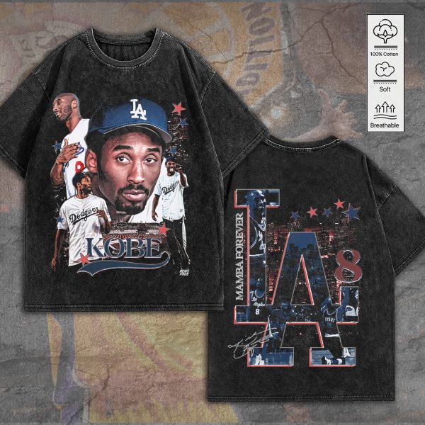 Los Angeles Dodgers x Kobe Bryant 2D Acid Washed Cotton Shirt - TANTN 9244