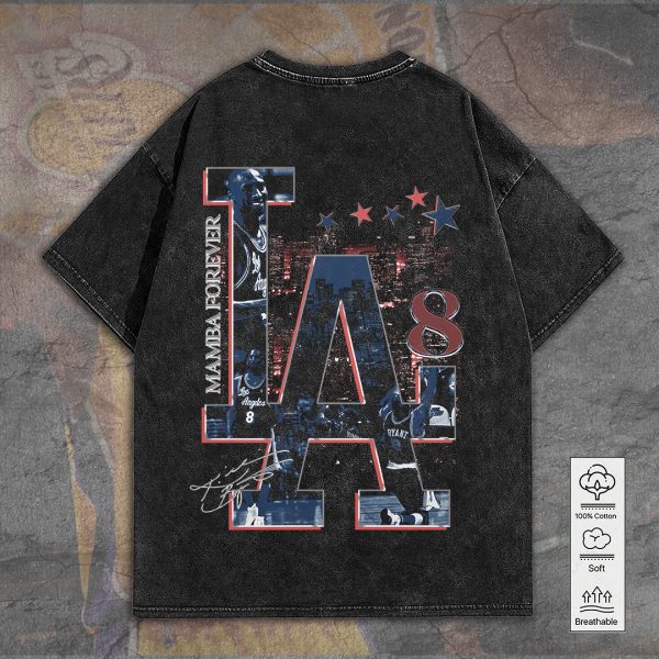Los Angeles Dodgers x Kobe Bryant 2D Acid Washed Cotton Shirt - TANTN 9244