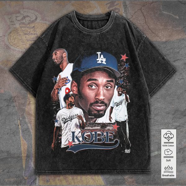 Los Angeles Dodgers x Kobe Bryant 2D Acid Washed Cotton Shirt - TANTN 9244