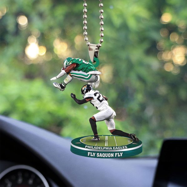 Philadelphia Eagles Custom Shape 2-sided Acrylic Car Ornament - TANTN 9665