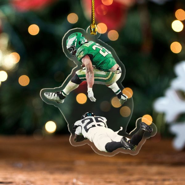 Philadelphia Eagles Custom Shape Clear 1-Sided Acrylic Ornament - TANTN 9561.1