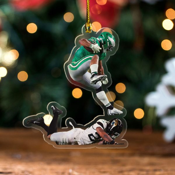 4PCS Philadelphia Eagles Custom Shape Clear 1-Sided Acrylic Ornament - TANTN 9561