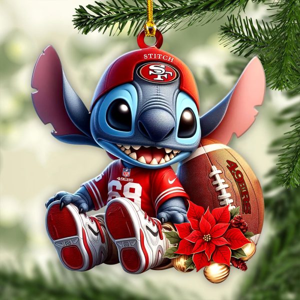 San Francisco 49ers x Stitch Custom Shape 2-sided Acrylic Ornament - VANDH 4245