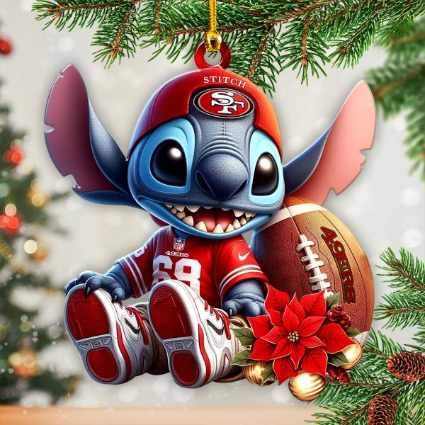 San Francisco 49ers x Stitch Custom Shape 2-sided Acrylic Ornament - VANDH 4245