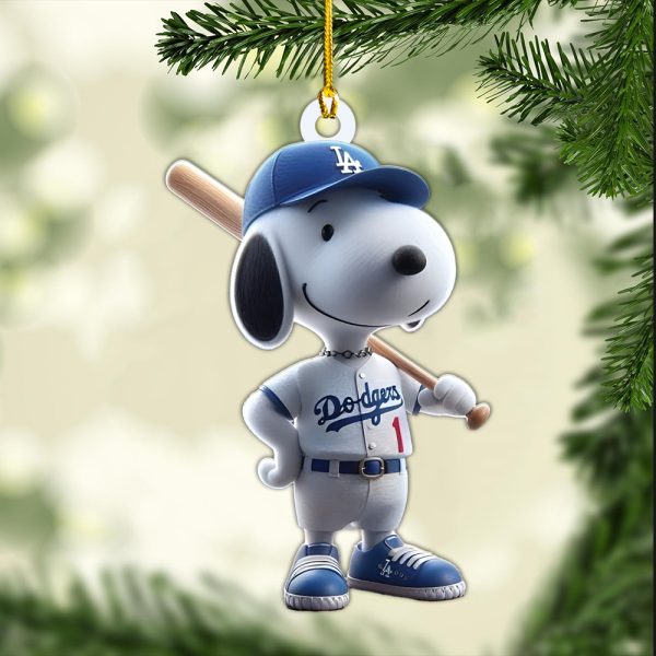 Snoopy x Los Angeles Dodgers Custom Shape 1-sided Acrylic Ornament - HOATT 6935
