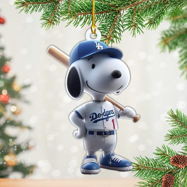 Snoopy x Los Angeles Dodgers Custom Shape 1-sided Acrylic Ornament - HOATT 6935