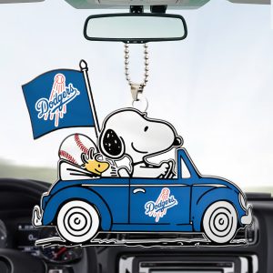 Snoopy x Los Angeles Dodgers Custom Shape 2-sided Acrylic Car Ornament - HOATT 7026