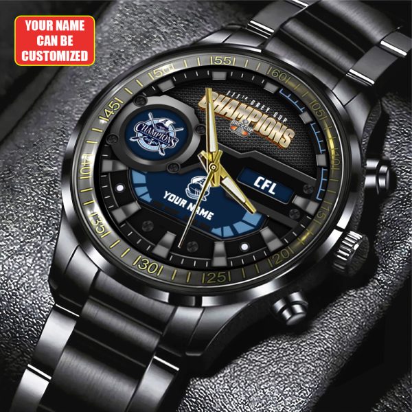 Personalized CFL Toronto Argonauts Black Stainless Steel Watch - TANTN 9487