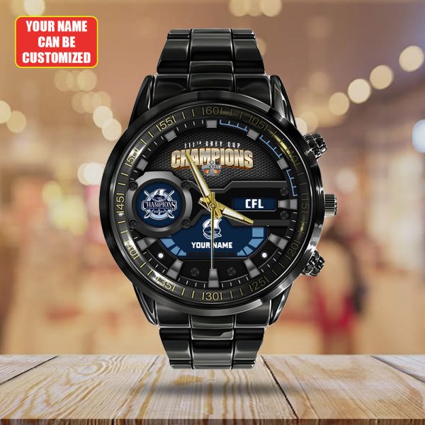 Personalized CFL Toronto Argonauts Black Stainless Steel Watch - TANTN 9487