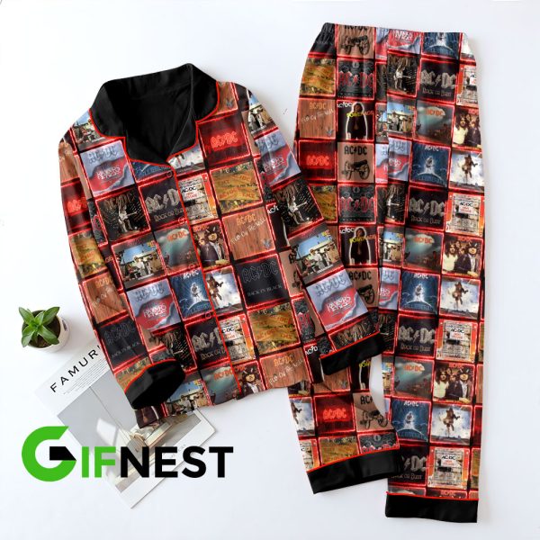 Rock Music Button Down Pajamas Set – HOATT 7743