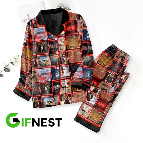 Rock Music Button Down Pajamas Set – HOATT 7743