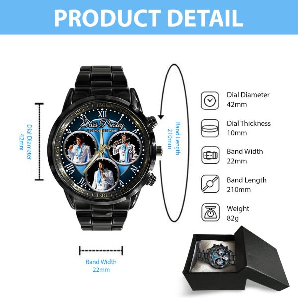 Elvis Presley Black Stainless Steel Watch - HOATT 7662