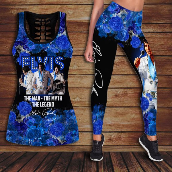 Elvis Presley Hollow Tank Top Leggings - HOATT 7404