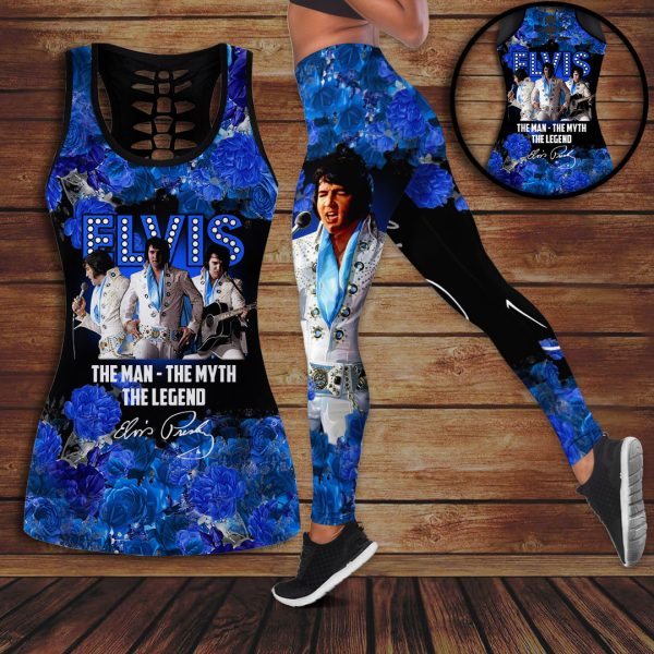 Elvis Presley Hollow Tank Top Leggings - HOATT 7404