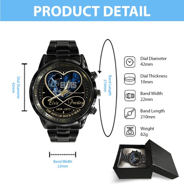 Elvis Presley Black Stainless Steel Watch - HOATT 7678