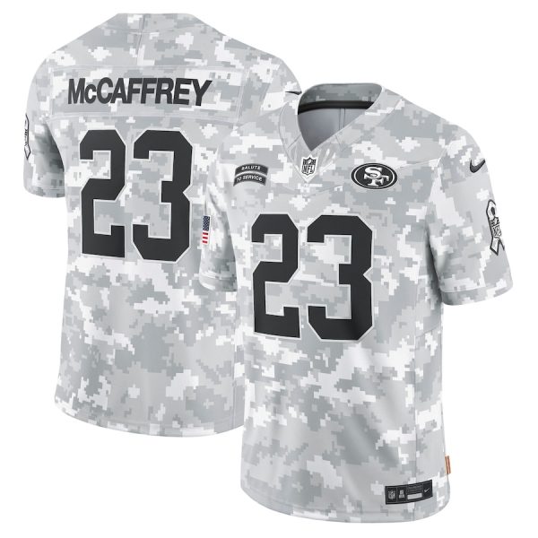 Men's San Francisco 49ers Christian McCaffrey Nike Arctic Camo 2024 Salute to Service Limited Jersey - GNE DROP275