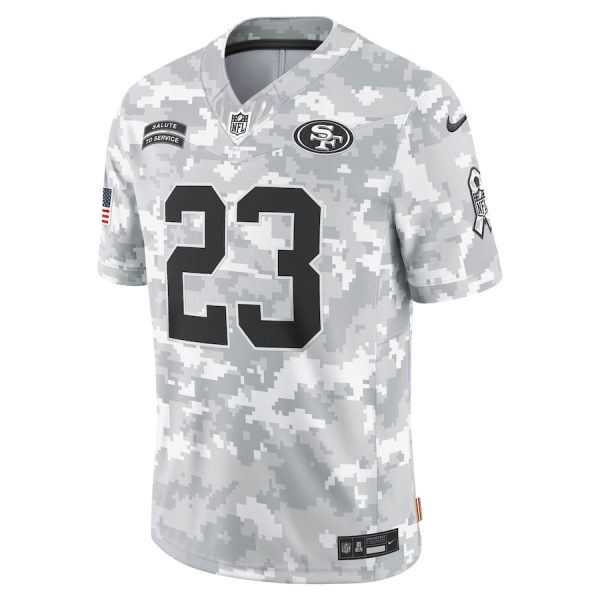 Men's San Francisco 49ers Christian McCaffrey Nike Arctic Camo 2024 Salute to Service Limited Jersey - GNE DROP275