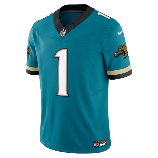 Men's Jacksonville Jaguars Travis Etienne Nike Teal Prowler Throwback Vapor F.U.S.E. Limited Jersey - GNE DROP388