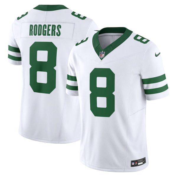 Men's New York Jets Aaron Rodgers Nike Legacy White Vapor F.U.S.E. Limited Jersey - GNE DROP428