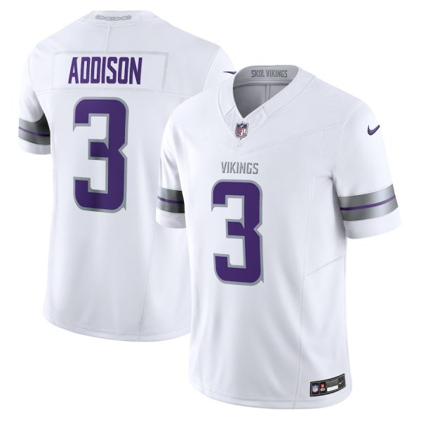 Men's Minnesota Vikings Jordan Addison Nike White Alternate Vapor F.U.S.E. Limited Jersey - GNE DROP518