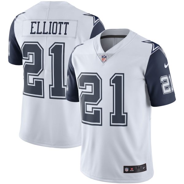 Men's Dallas Cowboys Ezekiel Elliott White Nike Color Rush Vapor Limited Jersey - GNE DROP070