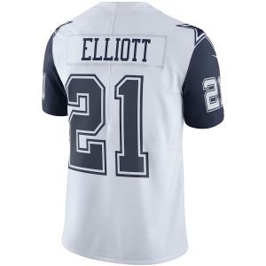 Men's Dallas Cowboys Ezekiel Elliott White Nike Color Rush Vapor Limited Jersey - GNE DROP070