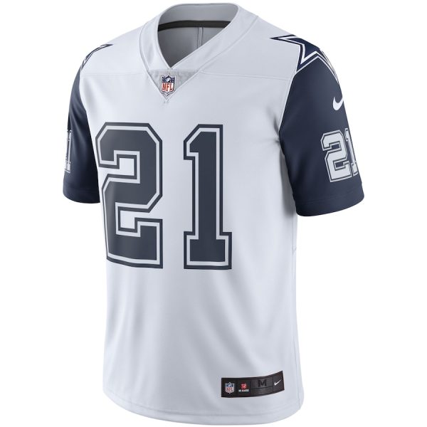 Men's Dallas Cowboys Ezekiel Elliott White Nike Color Rush Vapor Limited Jersey - GNE DROP070
