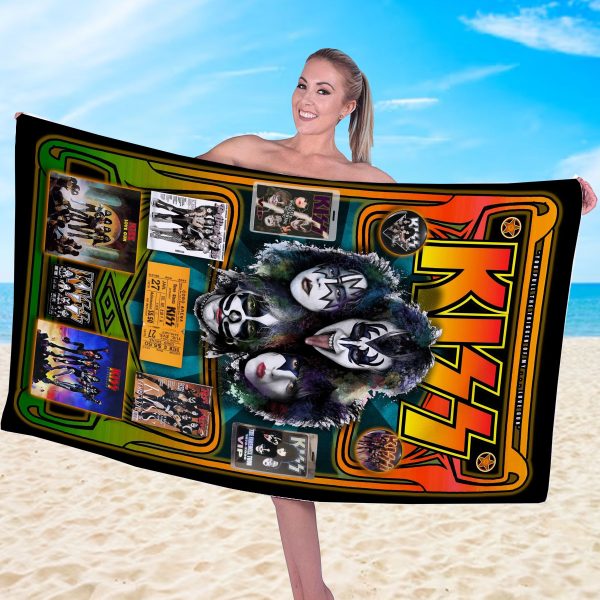 Kiss Band Rectangle Beach Towel - HOATT 7337