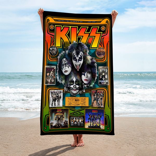 Kiss Band Rectangle Beach Towel - HOATT 7337