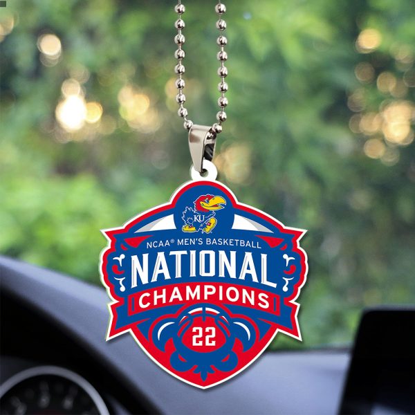Kansas Jayhawks Men's Basketball Custom Shape 2-sided Acrylic Car Ornament - TANTN 9825