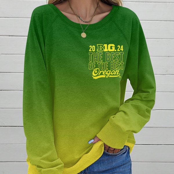 Oregon Ducks Football Round Neck Raglan Sleeve Sweatshirt – HOATT 7761