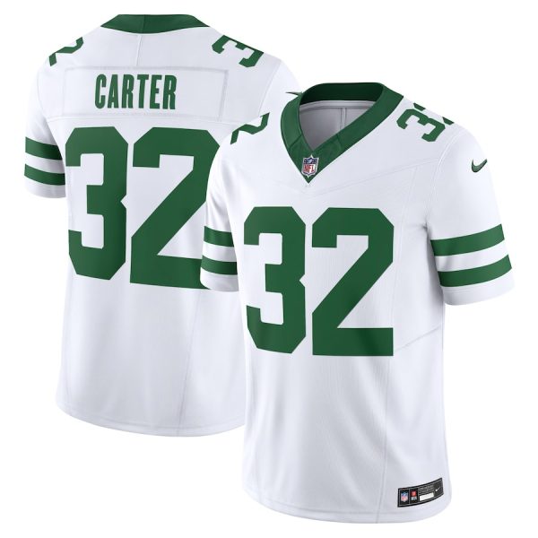Men's New York Jets Michael Carter Nike Legacy White Vapor F.U.S.E. Limited Jersey - GNE DROP433