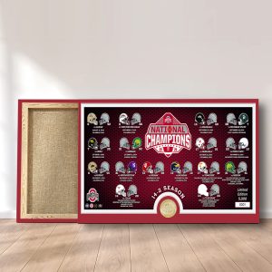 Ohio State Buckeyes Football Rectangle Canvas With Inner Frame - MAITM 9677