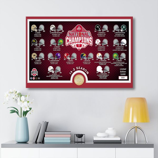 Ohio State Buckeyes Football Rectangle Canvas With Inner Frame - MAITM 9677