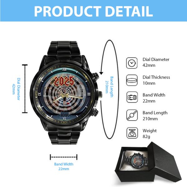 Rock Music Black Stainless Steel Watch - GNE NEW34