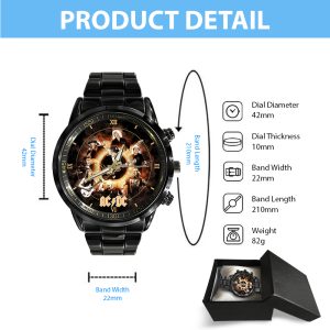Rock Music Black Stainless Steel Watch - HOATT 7842